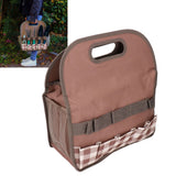 Garden Tool Bag Garden Tote Storage Bag with Multi Pockets Home Organizer for Indoor and Outdoor GardeningCoffee Lattice Stitching - Extra Image