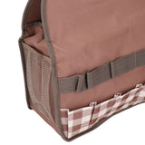 Garden Tool Bag Garden Tote Storage Bag with Multi Pockets Home Organizer for Indoor and Outdoor GardeningCoffee Lattice Stitching - Extra Image