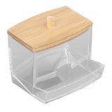 Cotton Swab Box Sturdy Durable Transparent High Smoothness Practical Storage Case with Cover