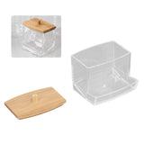 Cotton Swab Box Sturdy Durable Transparent High Smoothness Practical Storage Case with Cover - Extra Image