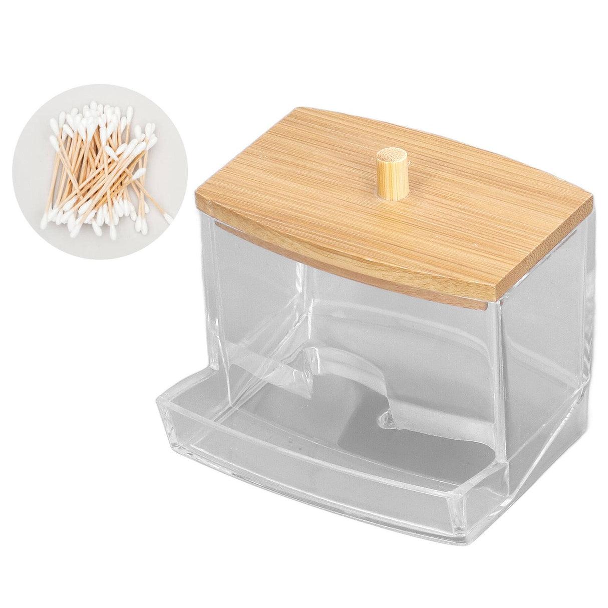 Cotton Swab Box Sturdy Durable Transparent High Smoothness Practical Storage Case with Cover