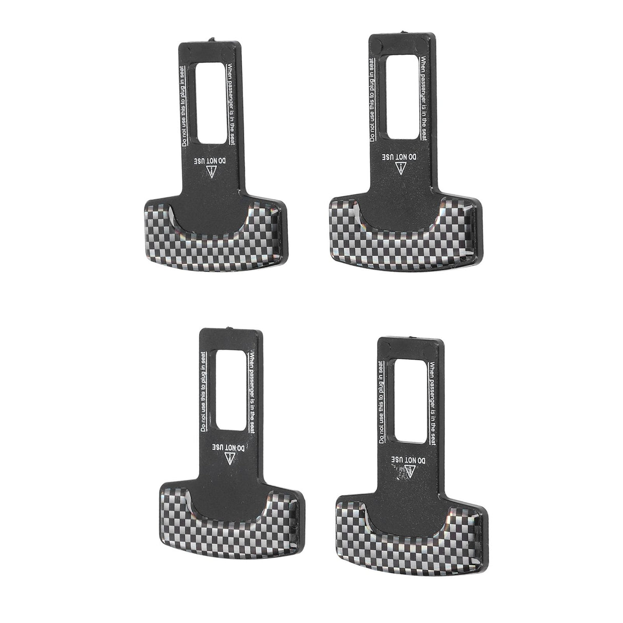 4PCS/Set Car Seat Safety Belt Stopper Buckles Alarm Canceler Carbon Fiber Aluminum Alloy Universal
