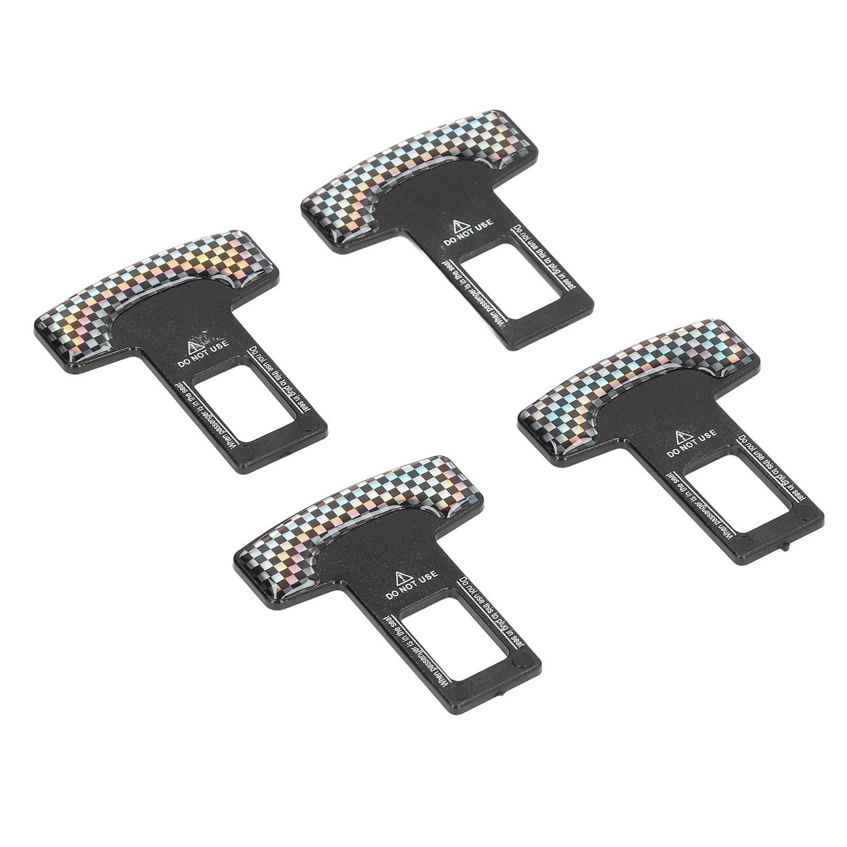 4PCS/Set Car Seat Safety Belt Stopper Buckles Alarm Canceler Carbon Fiber Aluminum Alloy Universal