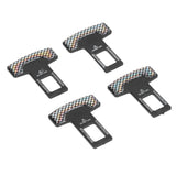 4PCS/Set Car Seat Safety Belt Stopper Buckles Alarm Canceler Carbon Fiber Aluminum Alloy Universal - 45-Degree Angle