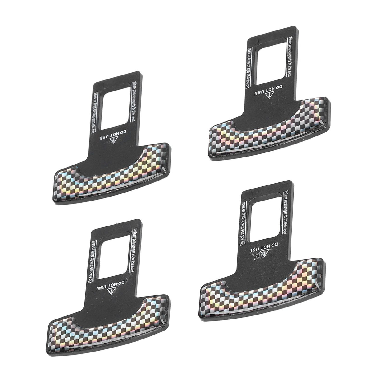 4PCS/Set Car Seat Safety Belt Stopper Buckles Alarm Canceler Carbon Fiber Aluminum Alloy Universal