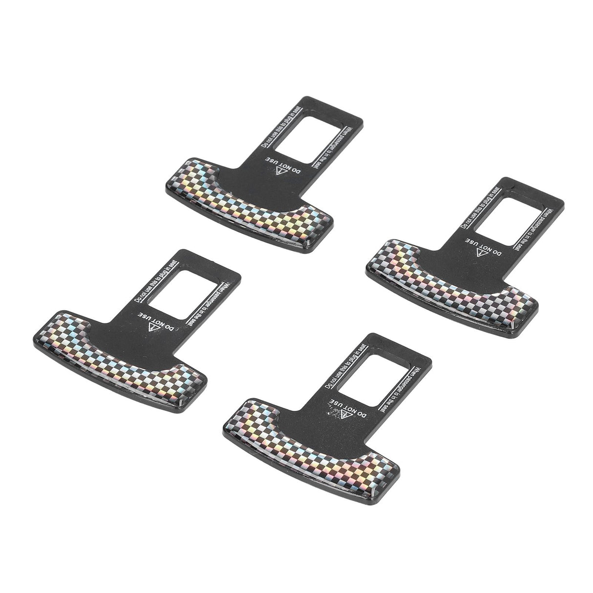 4PCS/Set Car Seat Safety Belt Stopper Buckles Alarm Canceler Carbon Fiber Aluminum Alloy Universal
