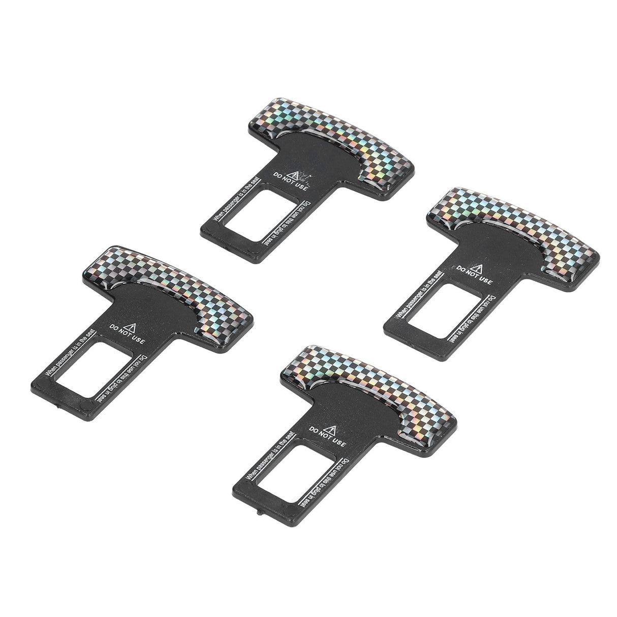 4PCS/Set Car Seat Safety Belt Stopper Buckles Alarm Canceler Carbon Fiber Aluminum Alloy Universal