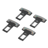 4PCS/Set Car Seat Safety Belt Stopper Buckles Alarm Canceler Carbon Fiber Aluminum Alloy Universal - Extra Image
