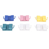 6pcs Wall Mount Phone Holder Self Adhesive Remote Control Storage Box Wall Beside Charging Phone Stand for Bedroom - Rear View