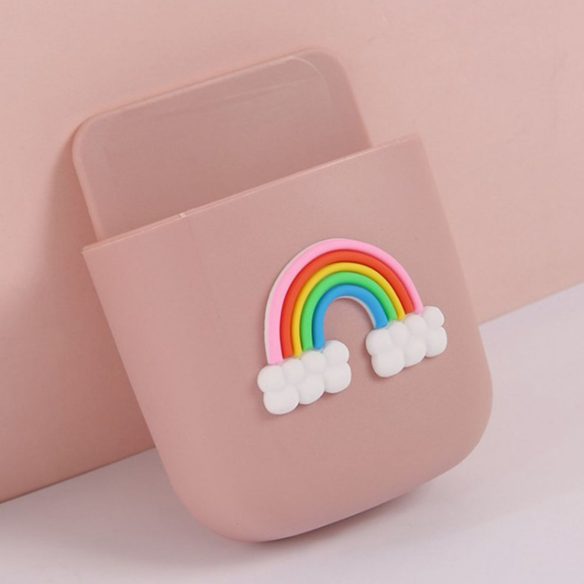 Remote Control Holders Wall Mount Adhesive Organizer Pen Storage Box Phone Holder for Office Home SchoolRainbow