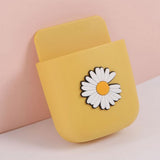 Remote Control Holders Wall Mount Adhesive Organizer Pen Storage Box Phone Holder for Office Home SchoolYellow Daisy - Front View