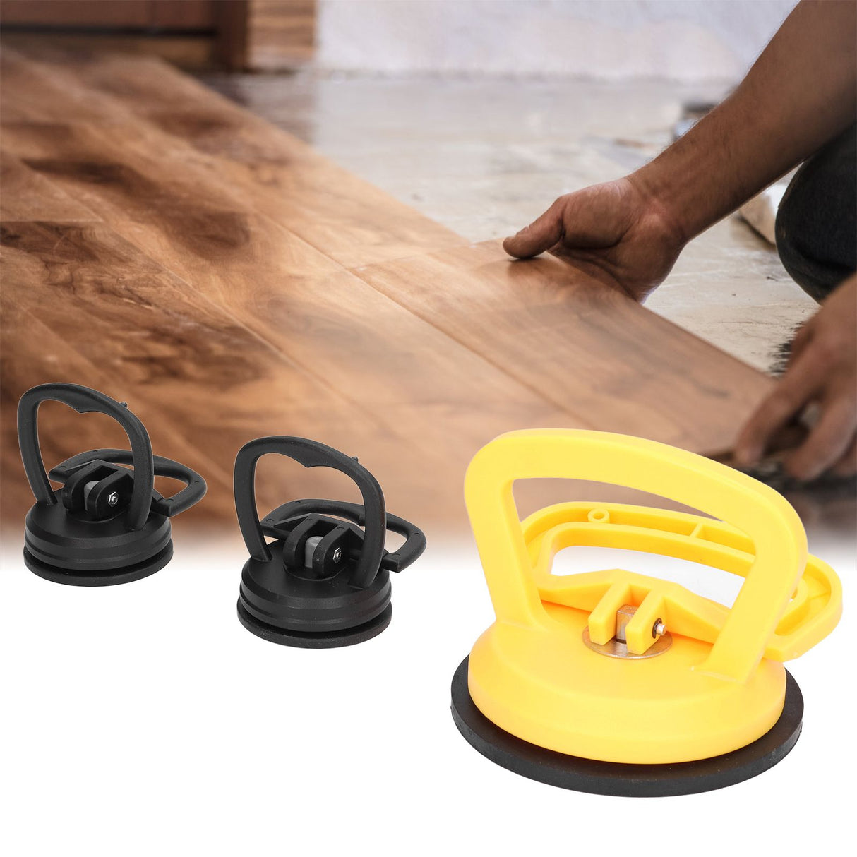 3pcs Glass Suction Cup Heavy Duty Ceramic Tile Moving Lifter with Handle for Cellphone Car Depression Repairing
