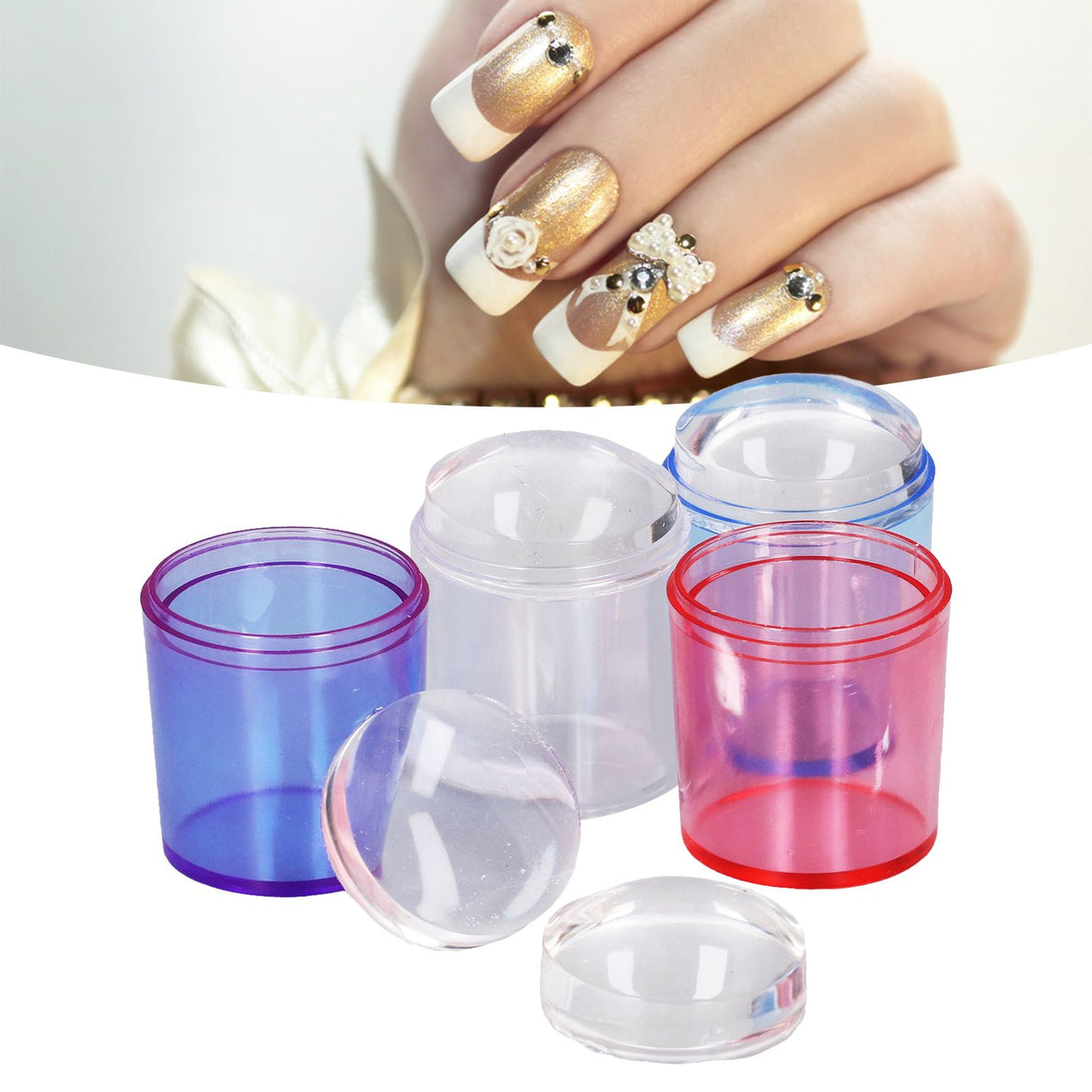 Nail Art Stamper Clear Silicone Stamping Jelly for for DIY Nail Edges Prints Patterns