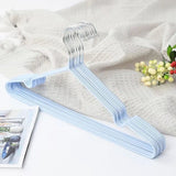 10PCS 40cm Coat Clothes Hanger Stainless Steel Drying Clothes Rack Laundry Rack for DormitoryBlue - Front View