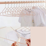 10PCS 40cm Coat Clothes Hanger Stainless Steel Drying Clothes Rack Laundry Rack for DormitoryPink