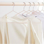 10PCS 40cm Coat Clothes Hanger Stainless Steel Drying Clothes Rack Laundry Rack for DormitoryPink
