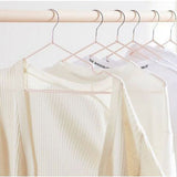 10PCS 40cm Coat Clothes Hanger Stainless Steel Drying Clothes Rack Laundry Rack for DormitoryPink - Top-Down View