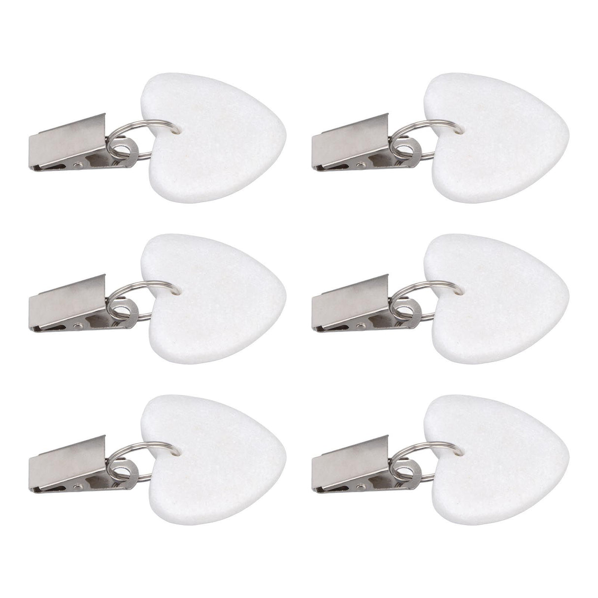 6Pcs Tablecloth Weights Marble Stainless Steel Small Size Waterproof Rustproof Durable Clip On Weights for Party PicnicHeart Shaped