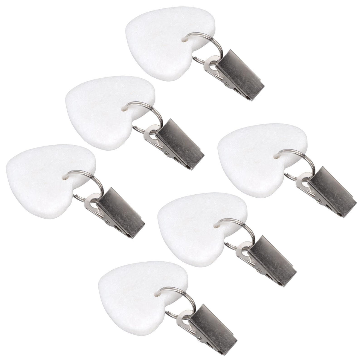 6Pcs Tablecloth Weights Marble Stainless Steel Small Size Waterproof Rustproof Durable Clip On Weights for Party PicnicHeart Shaped