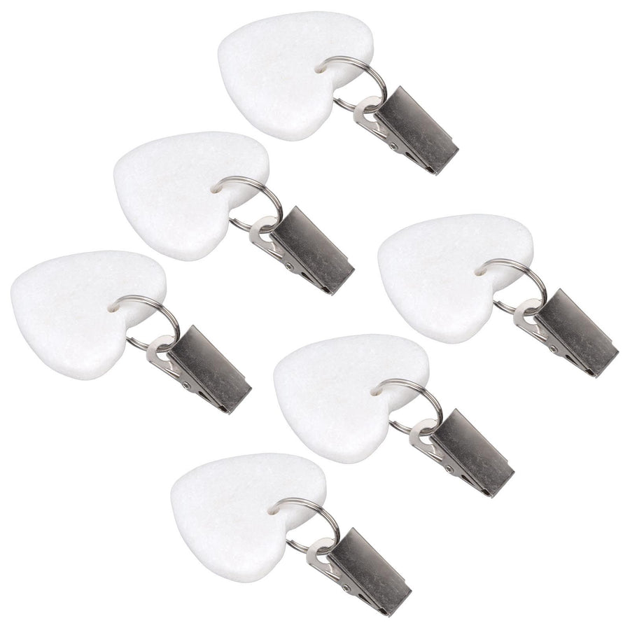 6Pcs Tablecloth Weights Marble Stainless Steel Small Size Waterproof Rustproof Durable Clip On Weights for Party PicnicHeart Shaped