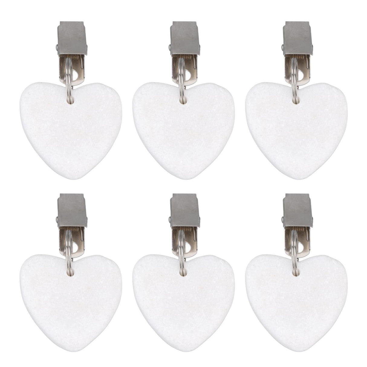 6Pcs Tablecloth Weights Marble Stainless Steel Small Size Waterproof Rustproof Durable Clip On Weights for Party PicnicHeart Shaped