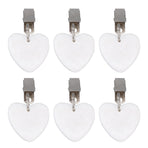6Pcs Tablecloth Weights Marble Stainless Steel Small Size Waterproof Rustproof Durable Clip On Weights for Party PicnicHeart Shaped