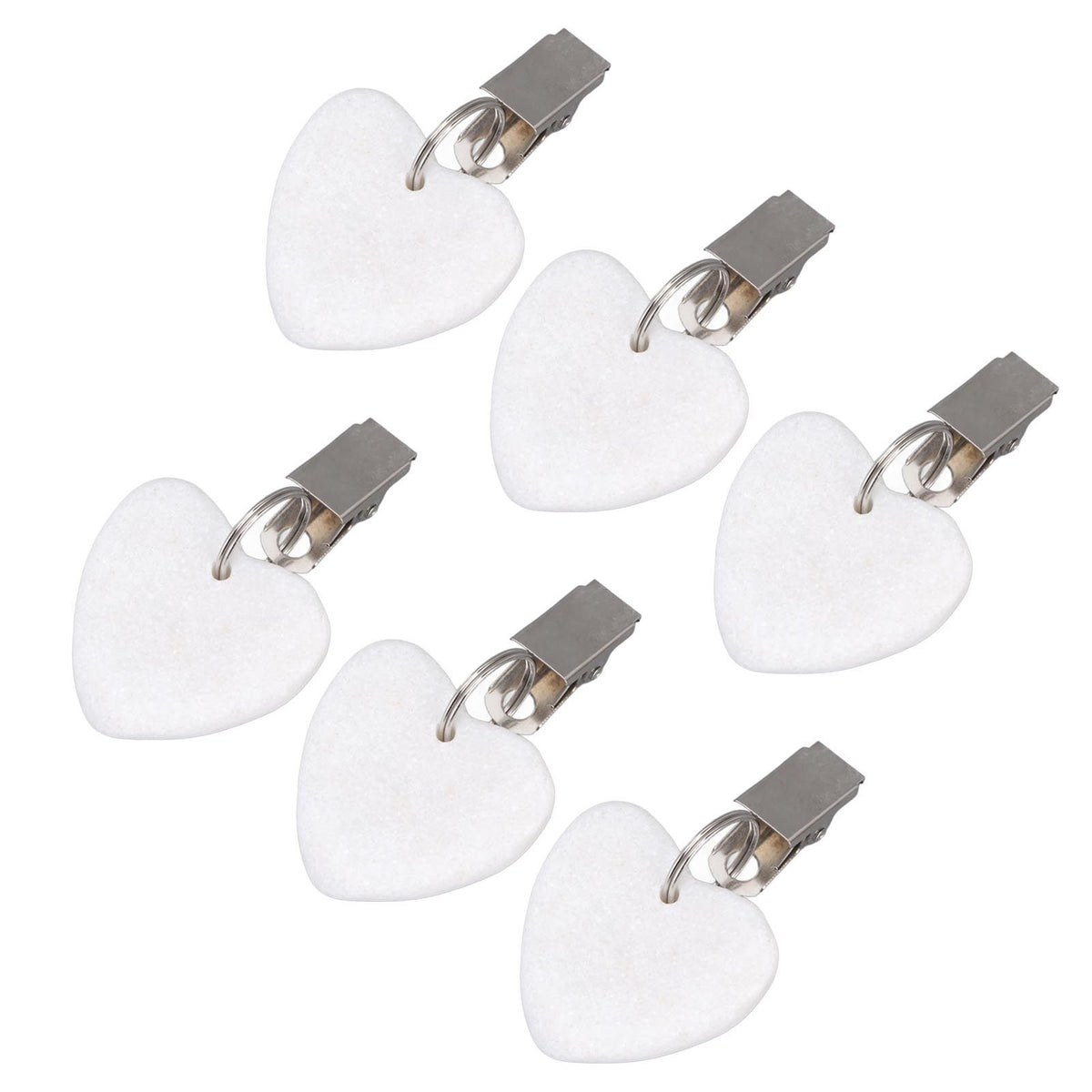 6Pcs Tablecloth Weights Marble Stainless Steel Small Size Waterproof Rustproof Durable Clip On Weights for Party PicnicHeart Shaped
