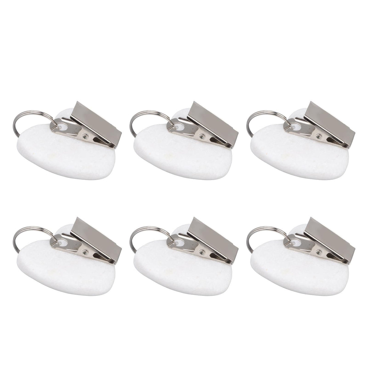 6Pcs Tablecloth Weights Marble Stainless Steel Small Size Waterproof Rustproof Durable Clip On Weights for Party PicnicHeart Shaped