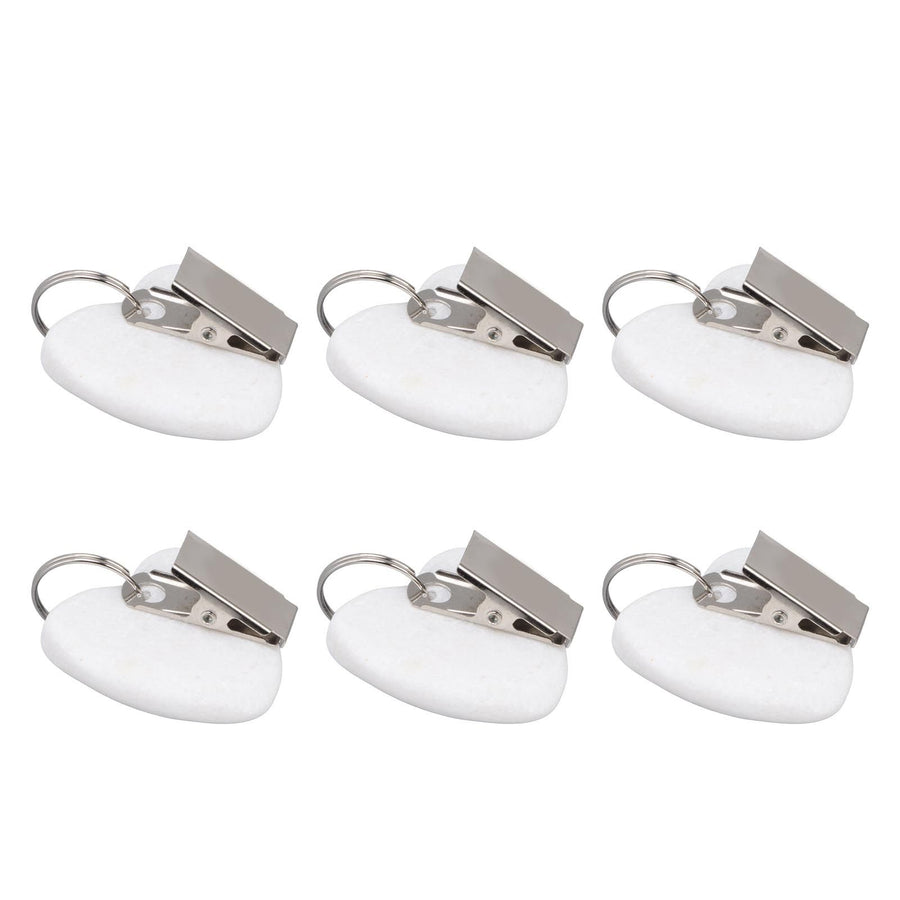 6Pcs Tablecloth Weights Marble Stainless Steel Small Size Waterproof Rustproof Durable Clip On Weights for Party PicnicHeart Shaped