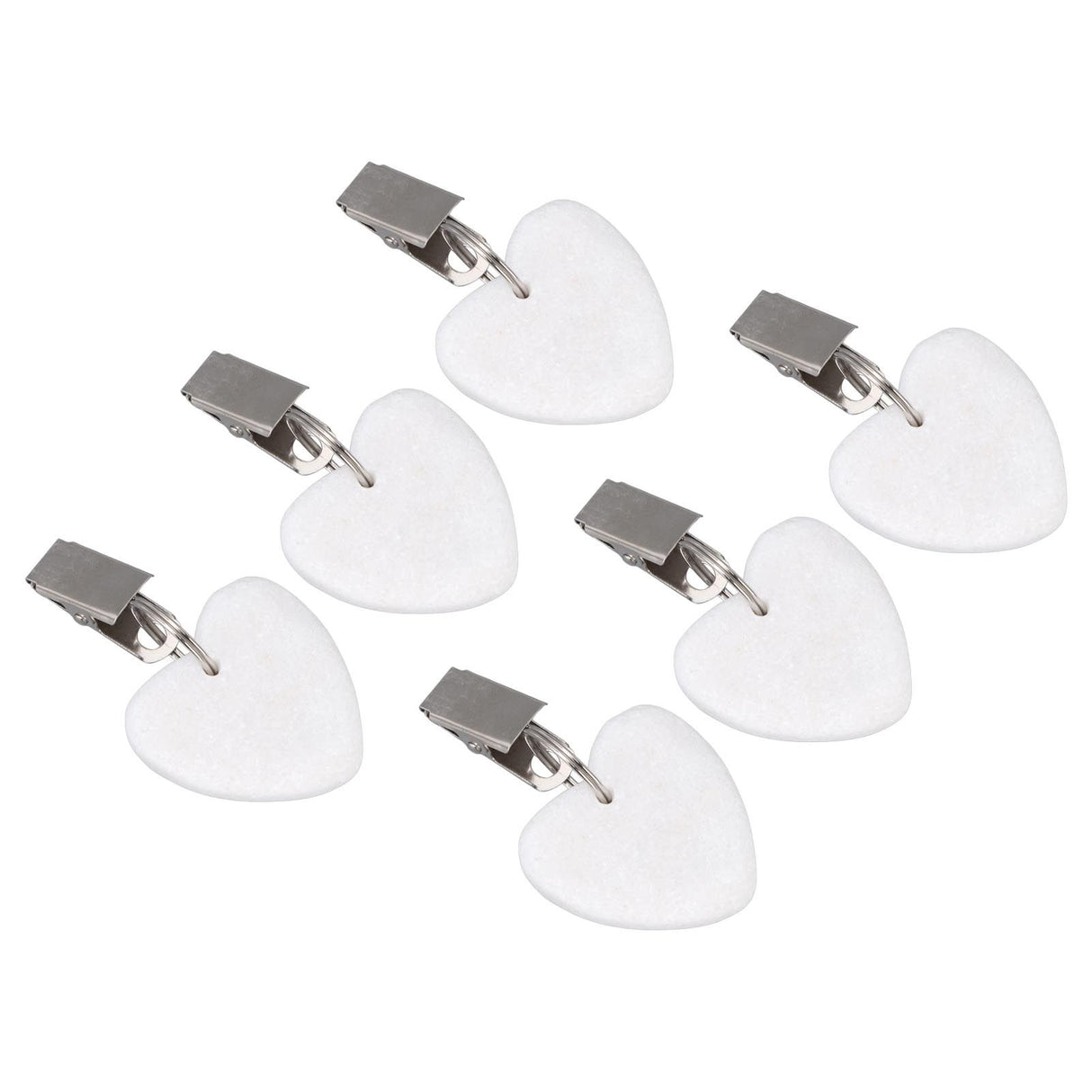 6Pcs Tablecloth Weights Marble Stainless Steel Small Size Waterproof Rustproof Durable Clip On Weights for Party PicnicHeart Shaped