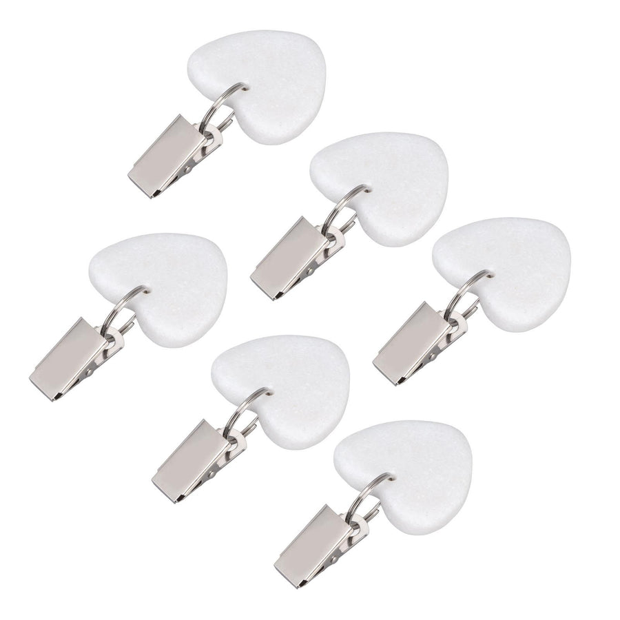 6Pcs Tablecloth Weights Marble Stainless Steel Small Size Waterproof Rustproof Durable Clip On Weights for Party PicnicHeart Shaped