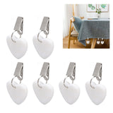 6Pcs Tablecloth Weights Marble Stainless Steel Small Size Waterproof Rustproof Durable Clip On Weights for Party PicnicHeart Shaped