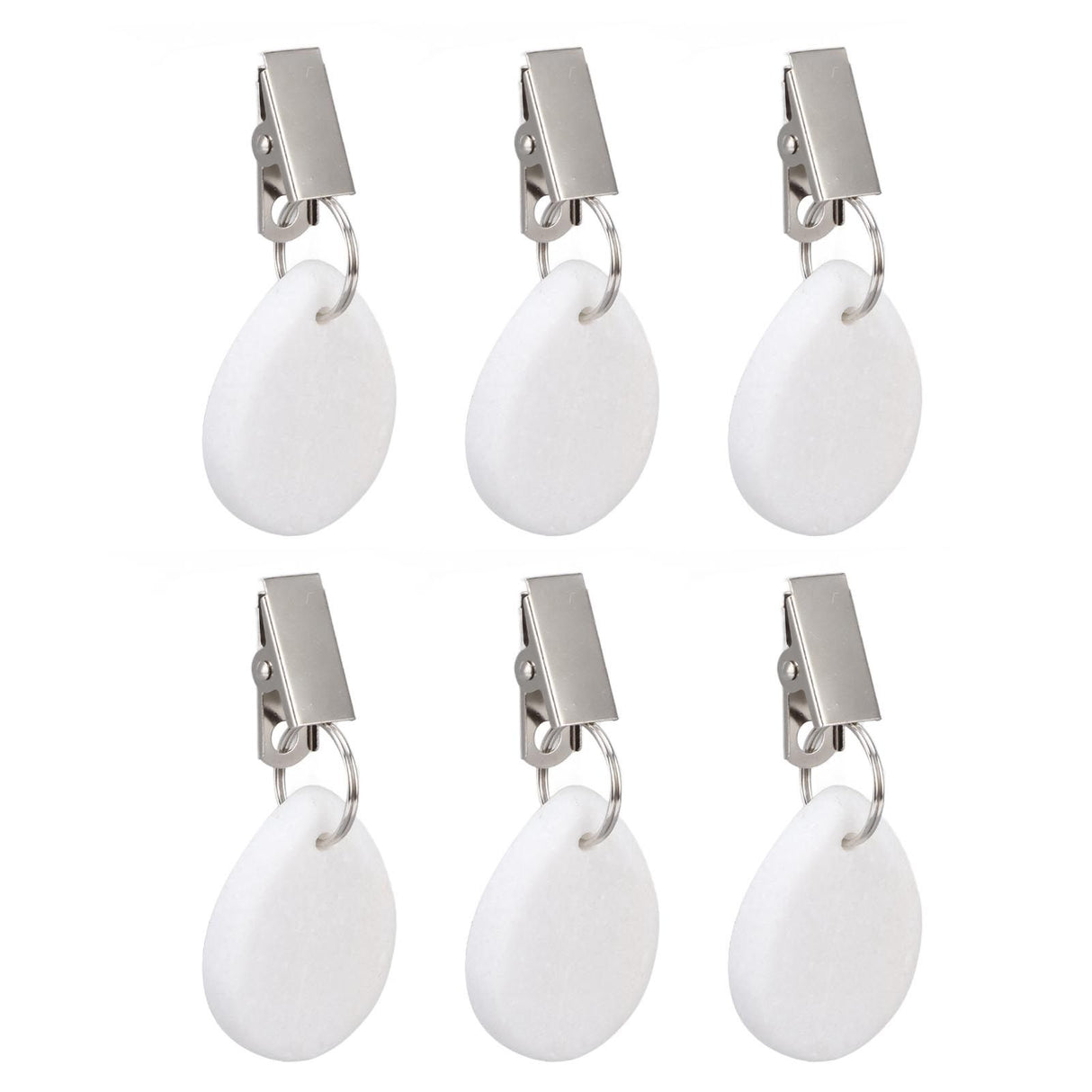 6Pcs Tablecloth Weights Marble Stainless Steel Small Size Waterproof Rustproof Durable Clip On Weights for Party PicnicOval