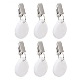 6Pcs Tablecloth Weights Marble Stainless Steel Small Size Waterproof Rustproof Durable Clip On Weights for Party PicnicOval