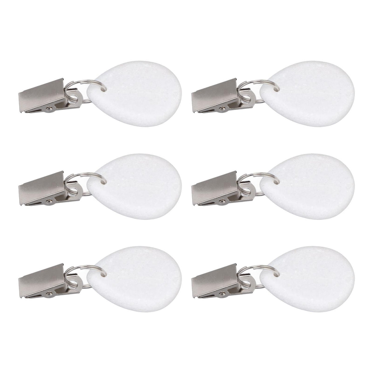 6Pcs Tablecloth Weights Marble Stainless Steel Small Size Waterproof Rustproof Durable Clip On Weights for Party PicnicOval