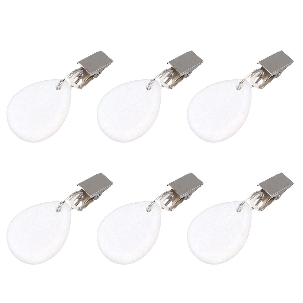 6Pcs Tablecloth Weights Marble Stainless Steel Small Size Waterproof Rustproof Durable Clip On Weights for Party PicnicOval