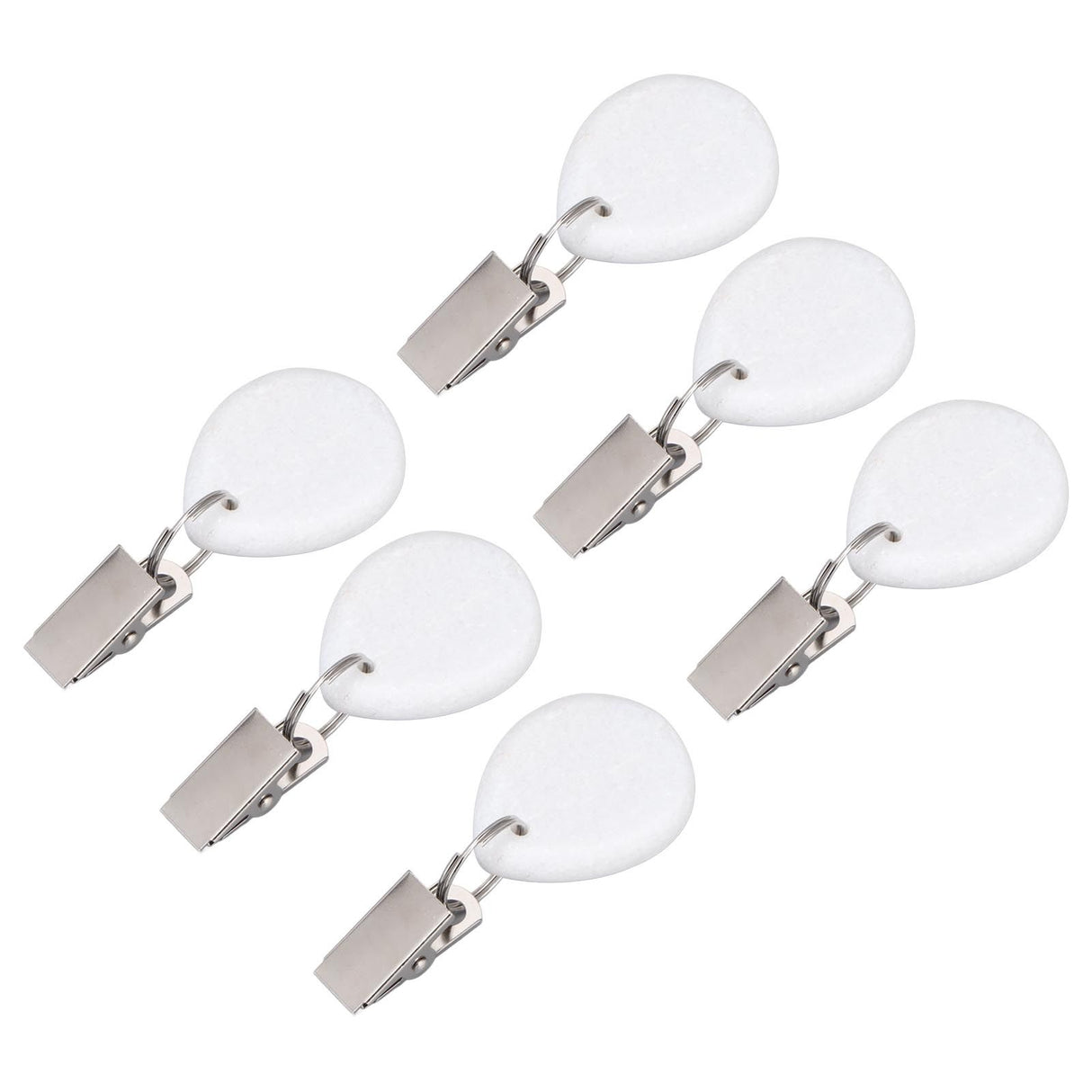 6Pcs Tablecloth Weights Marble Stainless Steel Small Size Waterproof Rustproof Durable Clip On Weights for Party PicnicOval