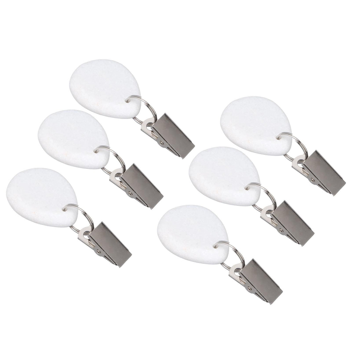 6Pcs Tablecloth Weights Marble Stainless Steel Small Size Waterproof Rustproof Durable Clip On Weights for Party PicnicOval