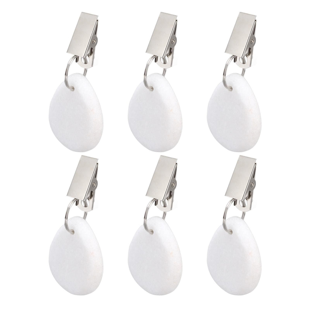 6Pcs Tablecloth Weights Marble Stainless Steel Small Size Waterproof Rustproof Durable Clip On Weights for Party PicnicOval