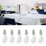 6Pcs Tablecloth Weights Marble Stainless Steel Small Size Waterproof Rustproof Durable Clip On Weights for Party PicnicOval