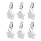 6Pcs Tablecloth Weights Marble Stainless Steel Small Size Waterproof Rustproof Durable Clip On Weights for Party PicnicStar