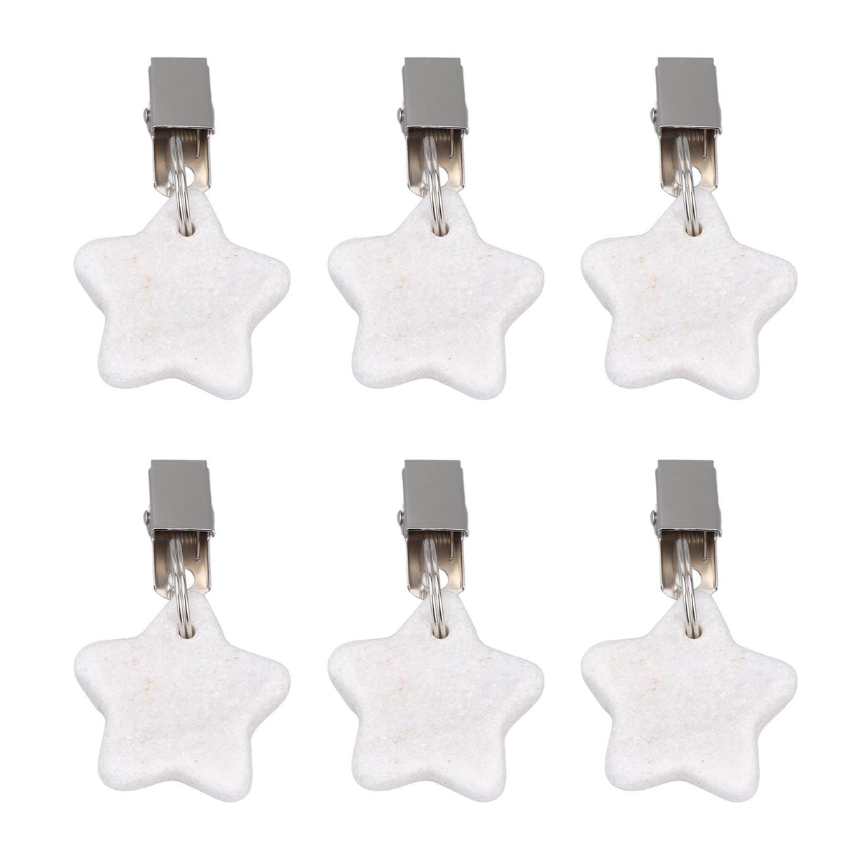 6Pcs Tablecloth Weights Marble Stainless Steel Small Size Waterproof Rustproof Durable Clip On Weights for Party PicnicStar