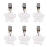 6Pcs Tablecloth Weights Marble Stainless Steel Small Size Waterproof Rustproof Durable Clip On Weights for Party PicnicStar - Front View