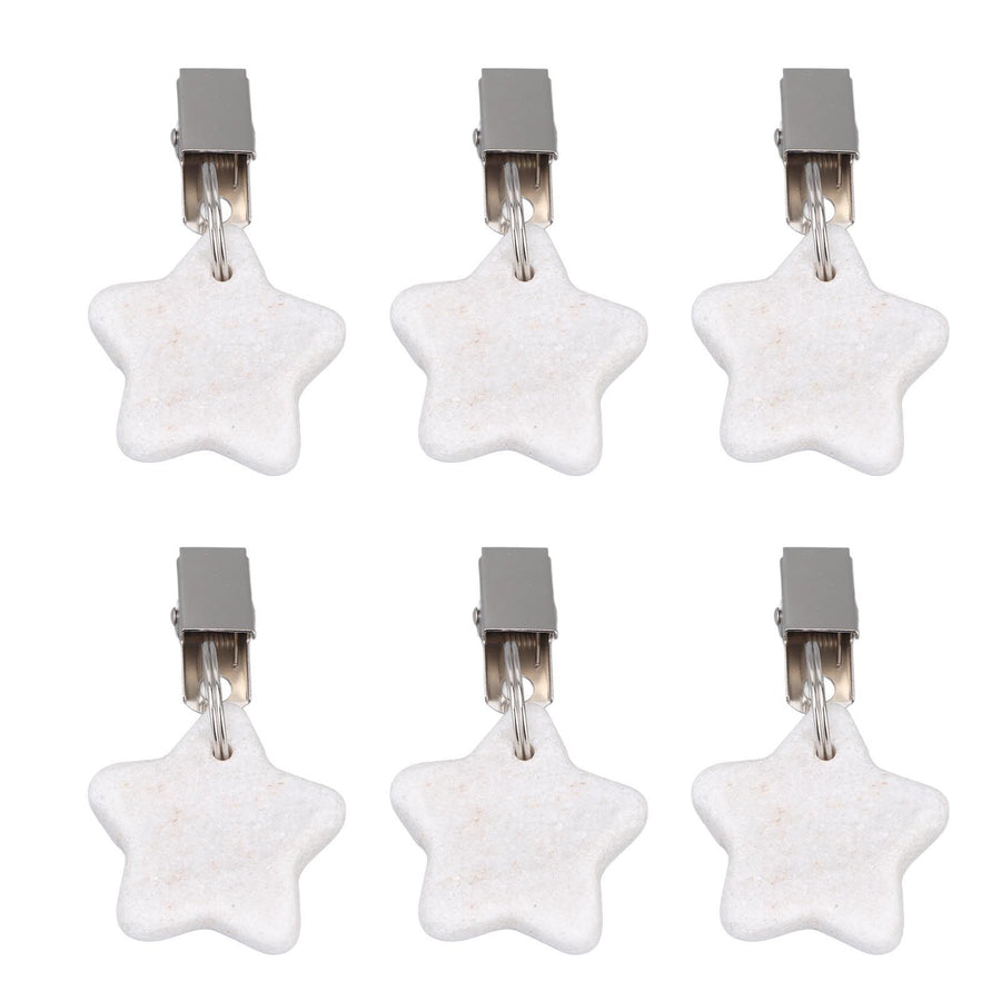 6Pcs Tablecloth Weights Marble Stainless Steel Small Size Waterproof Rustproof Durable Clip On Weights for Party PicnicStar