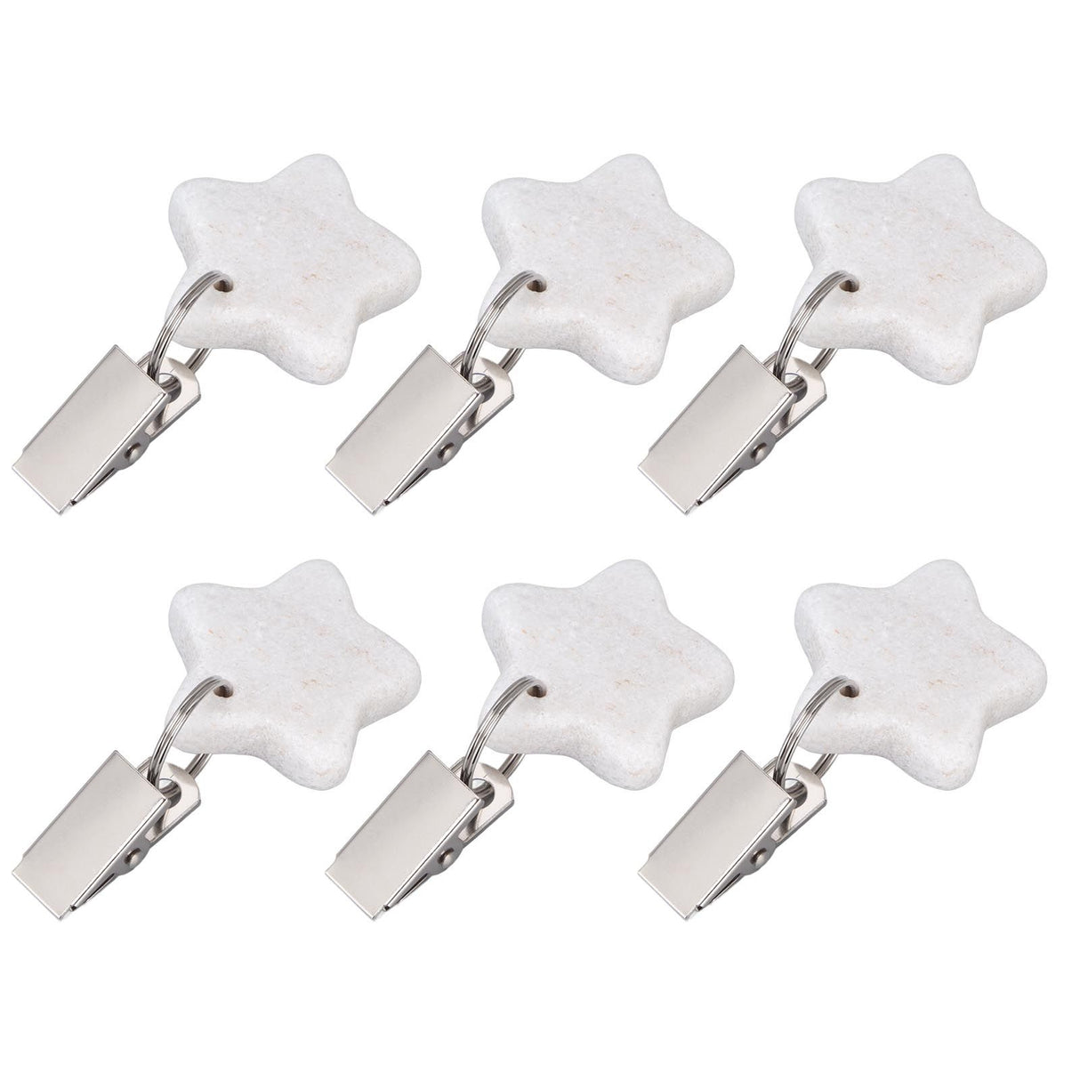 6Pcs Tablecloth Weights Marble Stainless Steel Small Size Waterproof Rustproof Durable Clip On Weights for Party PicnicStar