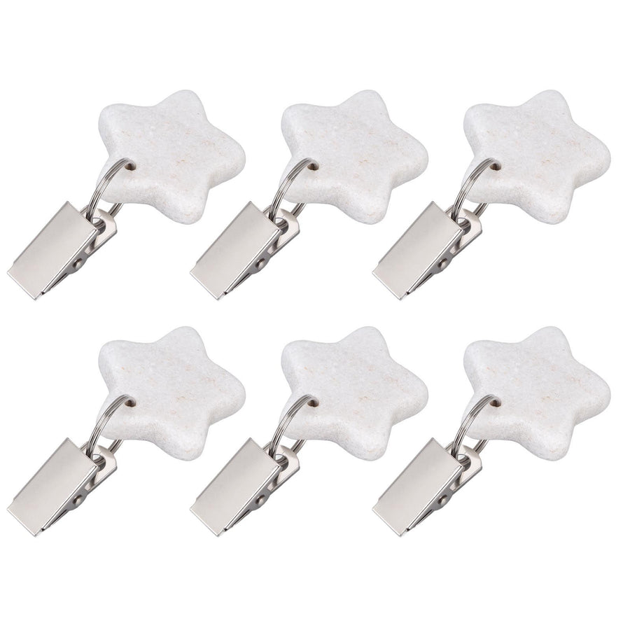6Pcs Tablecloth Weights Marble Stainless Steel Small Size Waterproof Rustproof Durable Clip On Weights for Party PicnicStar