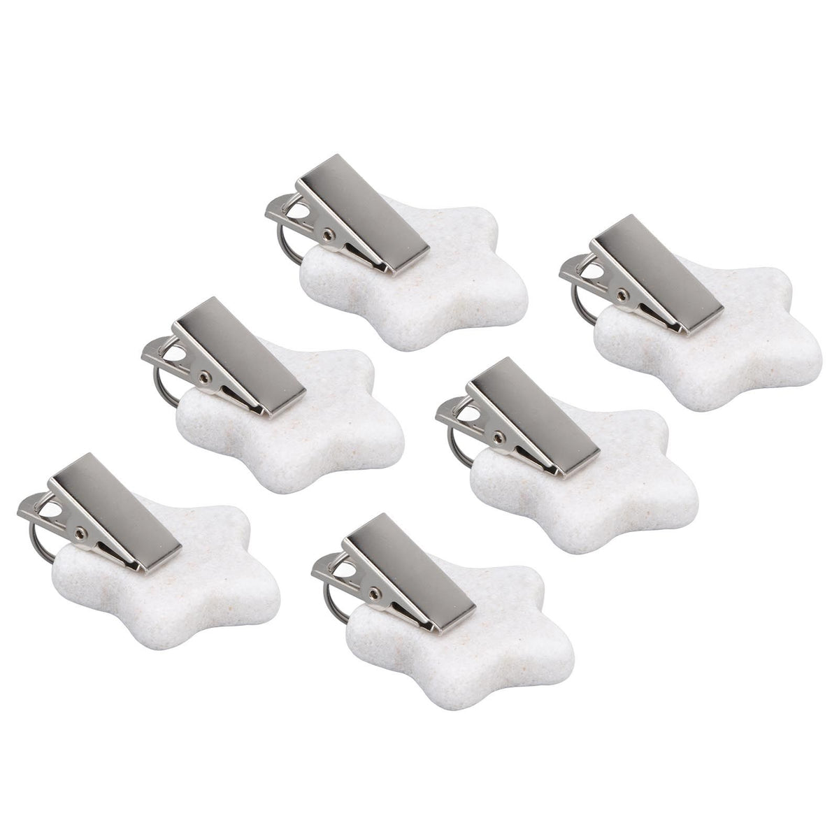 6Pcs Tablecloth Weights Marble Stainless Steel Small Size Waterproof Rustproof Durable Clip On Weights for Party PicnicStar