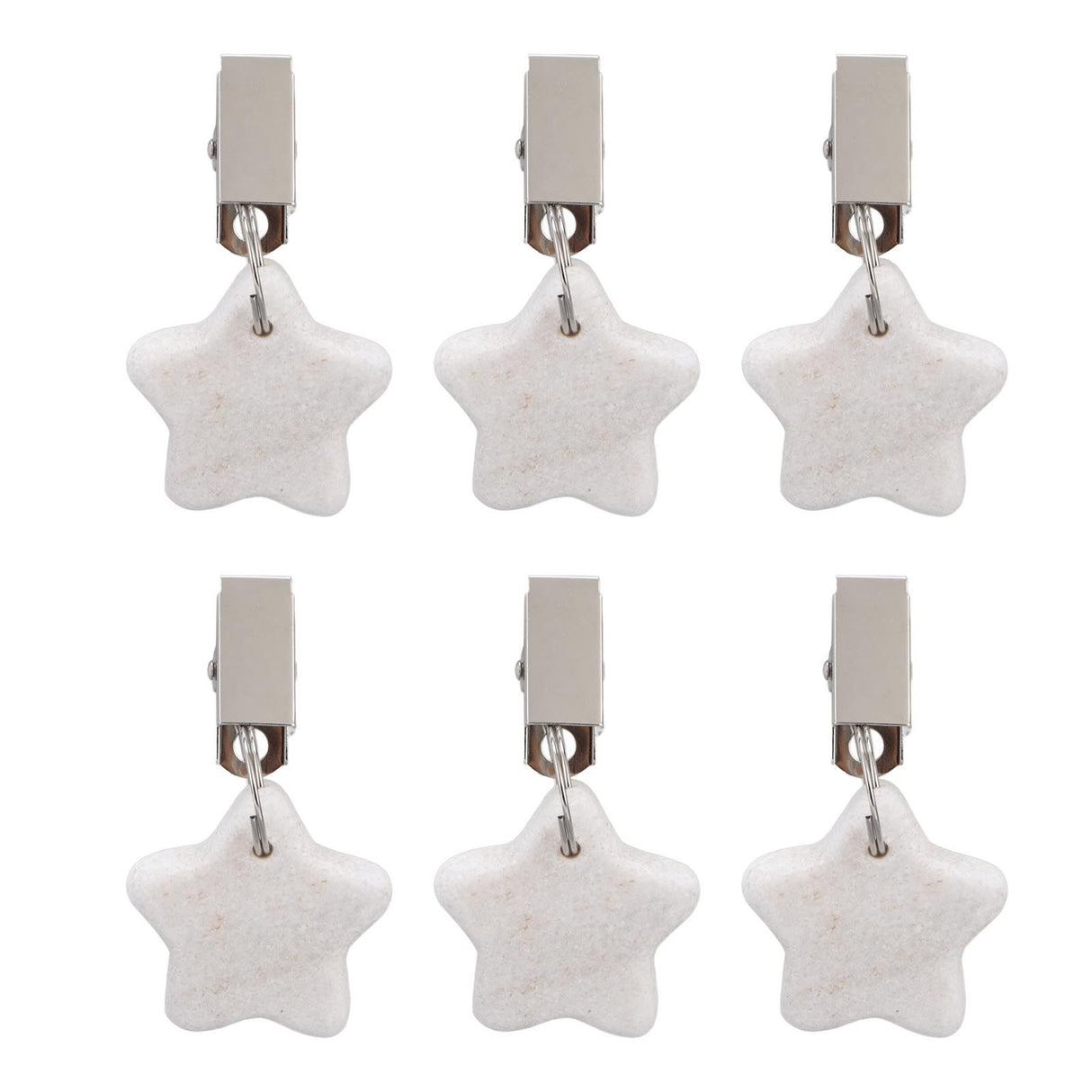 6Pcs Tablecloth Weights Marble Stainless Steel Small Size Waterproof Rustproof Durable Clip On Weights for Party PicnicStar