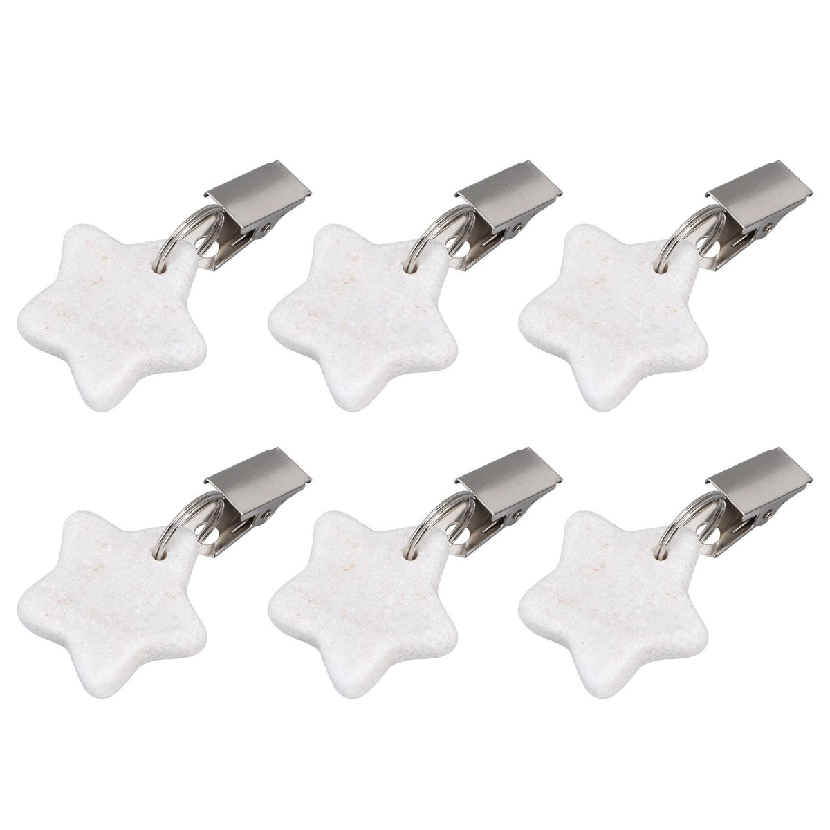 6Pcs Tablecloth Weights Marble Stainless Steel Small Size Waterproof Rustproof Durable Clip On Weights for Party PicnicStar