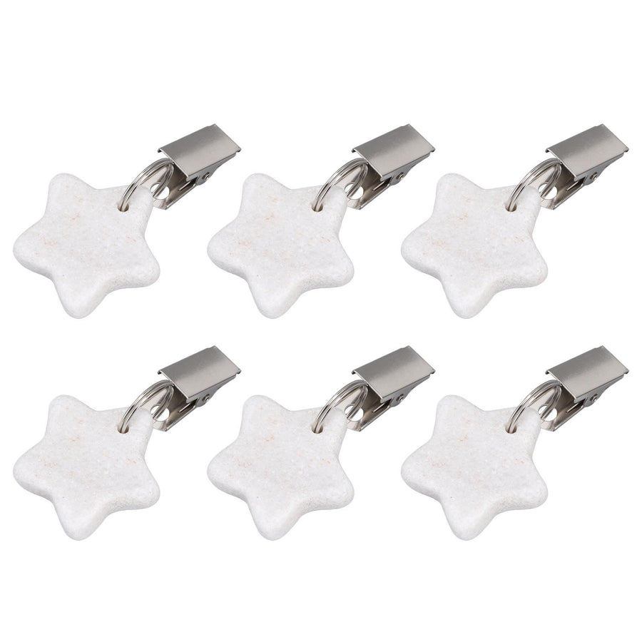 6Pcs Tablecloth Weights Marble Stainless Steel Small Size Waterproof Rustproof Durable Clip On Weights for Party PicnicStar